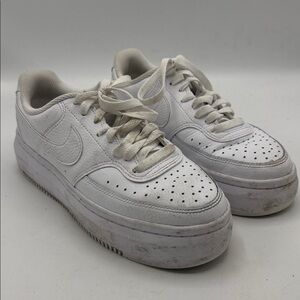 Nike Court Vision Alta White Lace-Up Sneakers